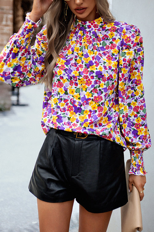 Certain Love Print Statement Sleeve Smocked Top - 5 Colors