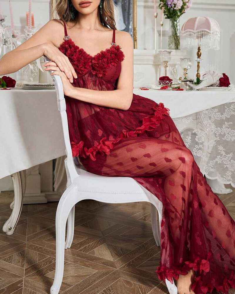 Lace Sheer Cami & Pants Pajama Set