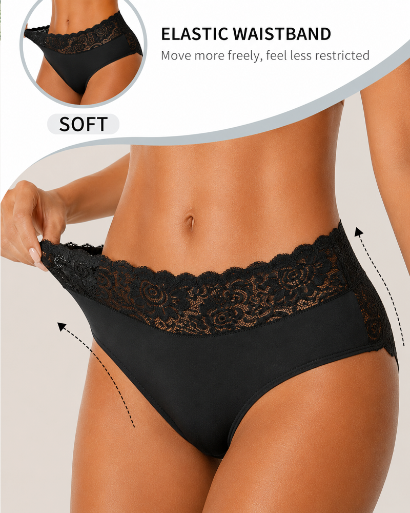 5-Pack Floral Lace High Elasticity Breathable Briefs