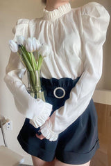 Vera Cream Ruffled Neck Blouse