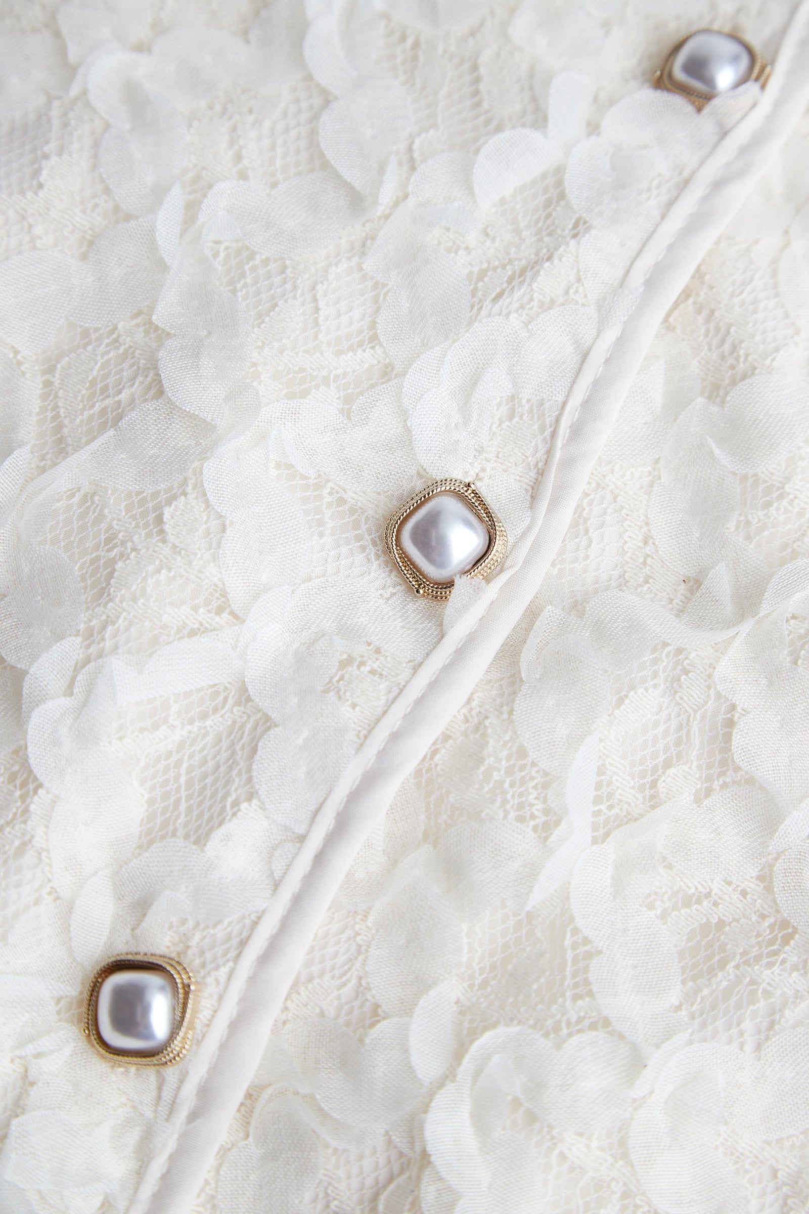 Light Yellow Textured Floral Button Front Blouse