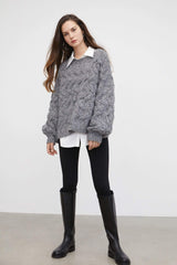 Maeve Charcoal Chunky Sweater
