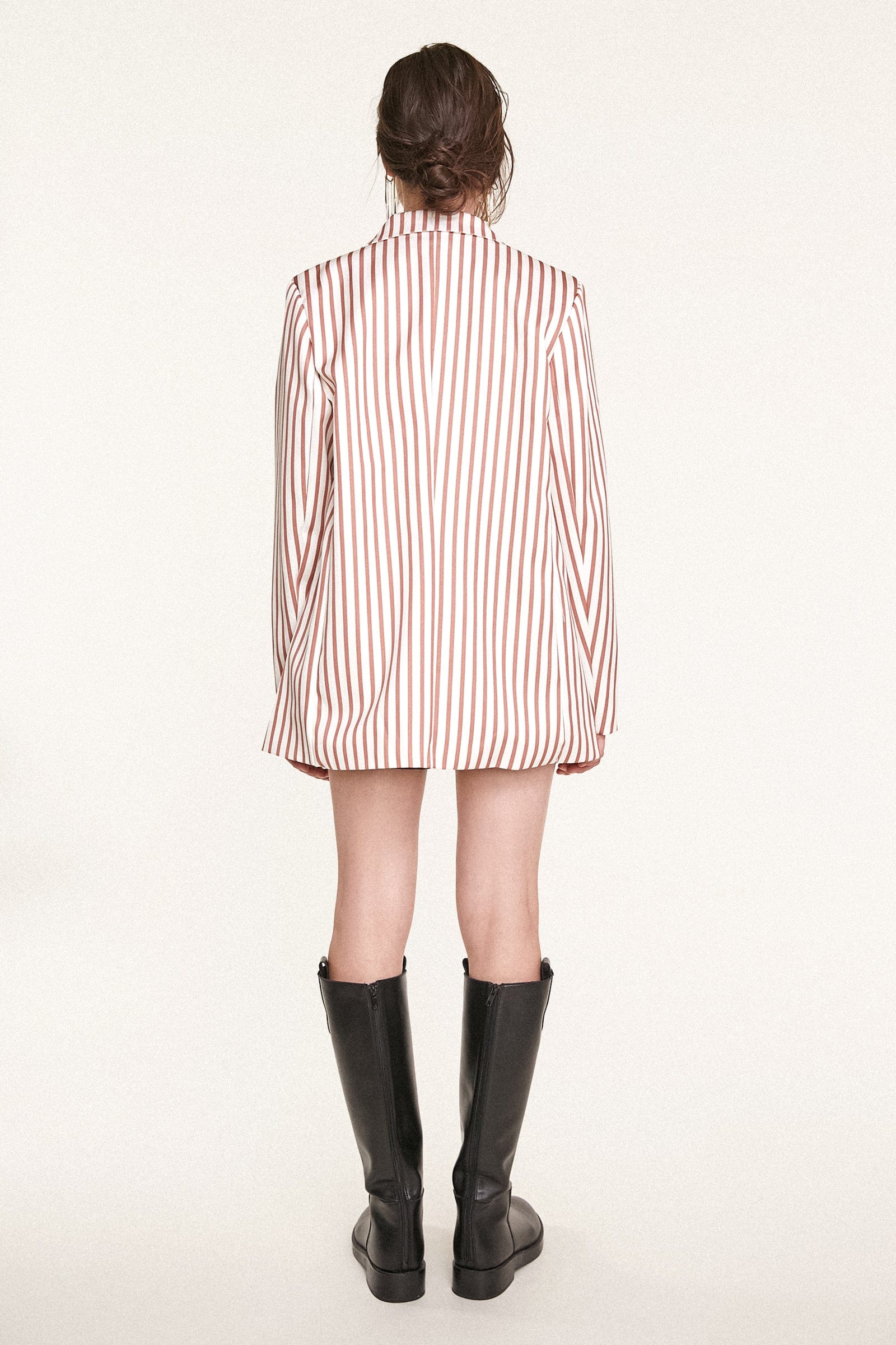 Indian Red Flap Pocket Striped Blazer