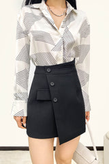 Ivory Satin Striped Oversized Shirt