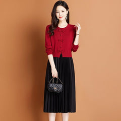 Knit Dress Two-Piece Set | Coordinated Style & Versatile Wear