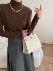 Pipe Half-Neck Comfortable Slim T-Shirt