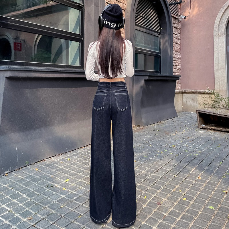 High-Waist Wide Leg Denim Jeans for Women