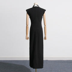 Party High Waist Lapel Dress