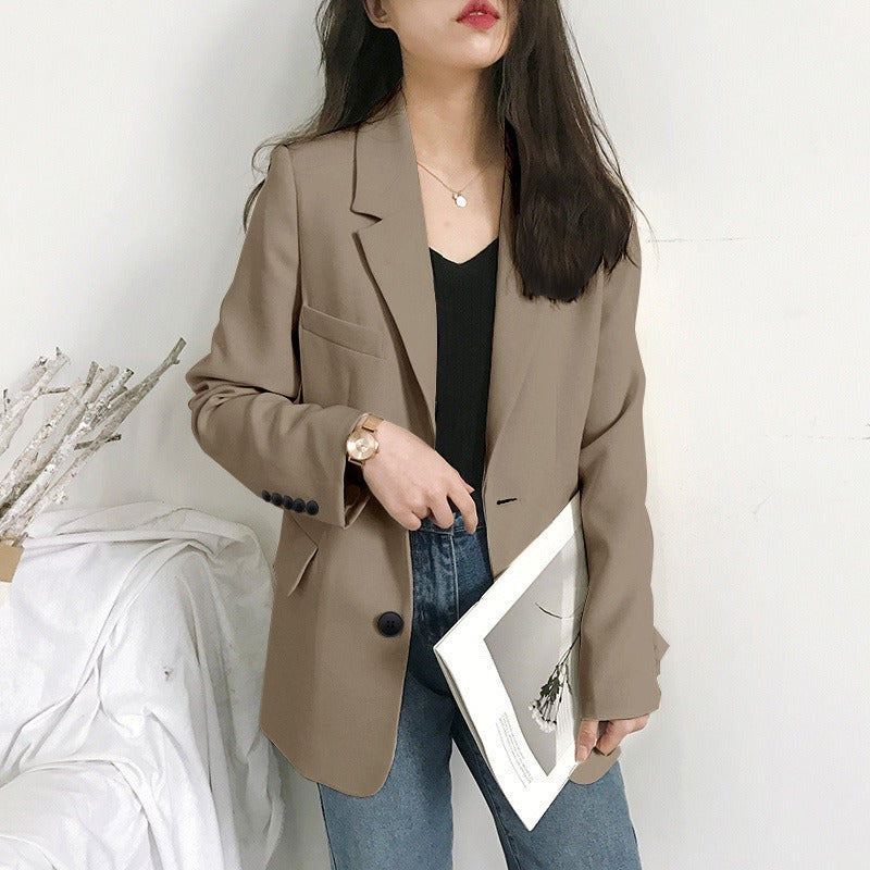 Milky White Korean Version of Casual Versatile High-end Thin Suit