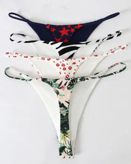 Double-Layer String Cotton T-Back Thong