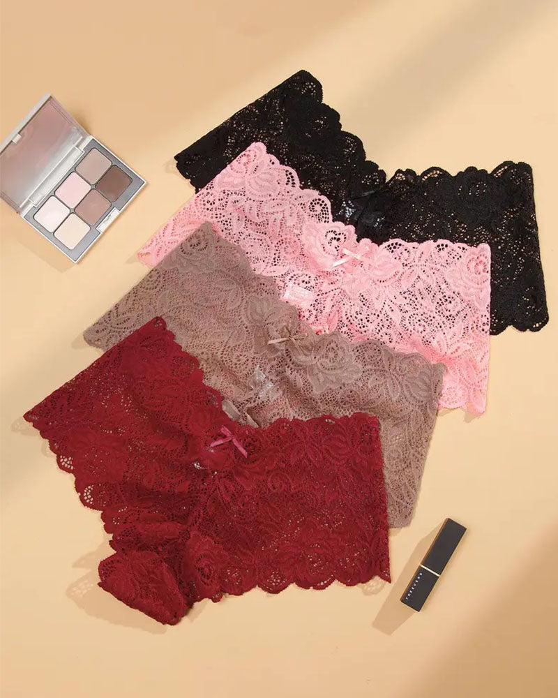 European And American Style Lace Women's Low-Lise Seamless Cut-Out Briefs