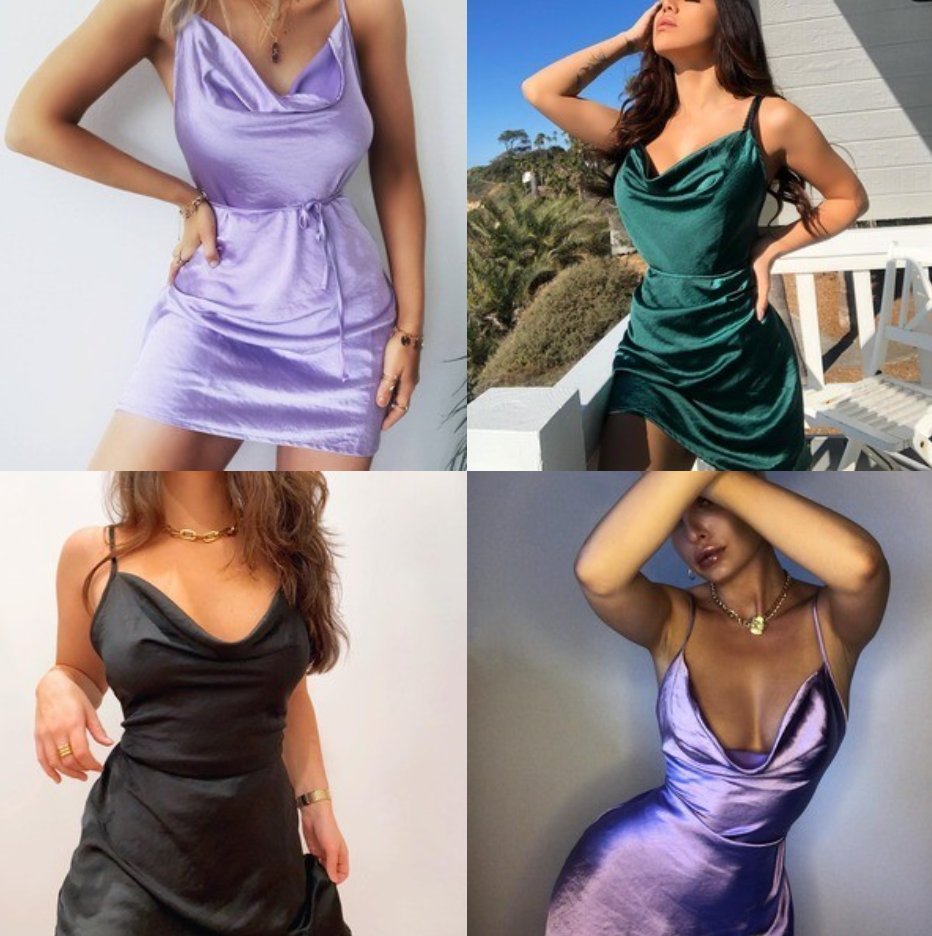 satin slip dress