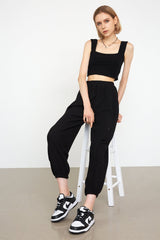Octavie Black Slouchy Pants