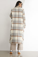 Alaine Plaid Oversized Trench Coat