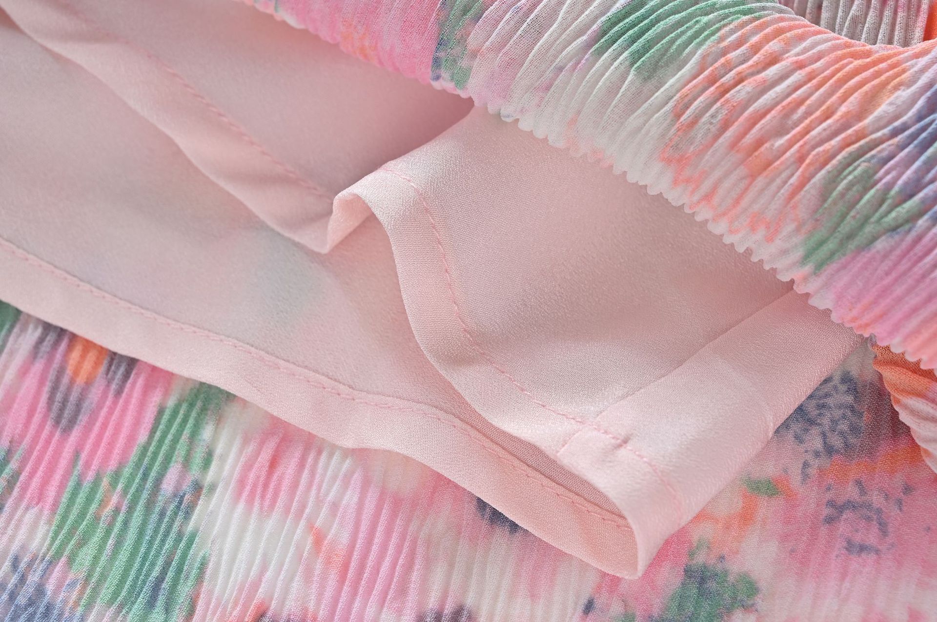 Pink Floral-Print Smocked Dress