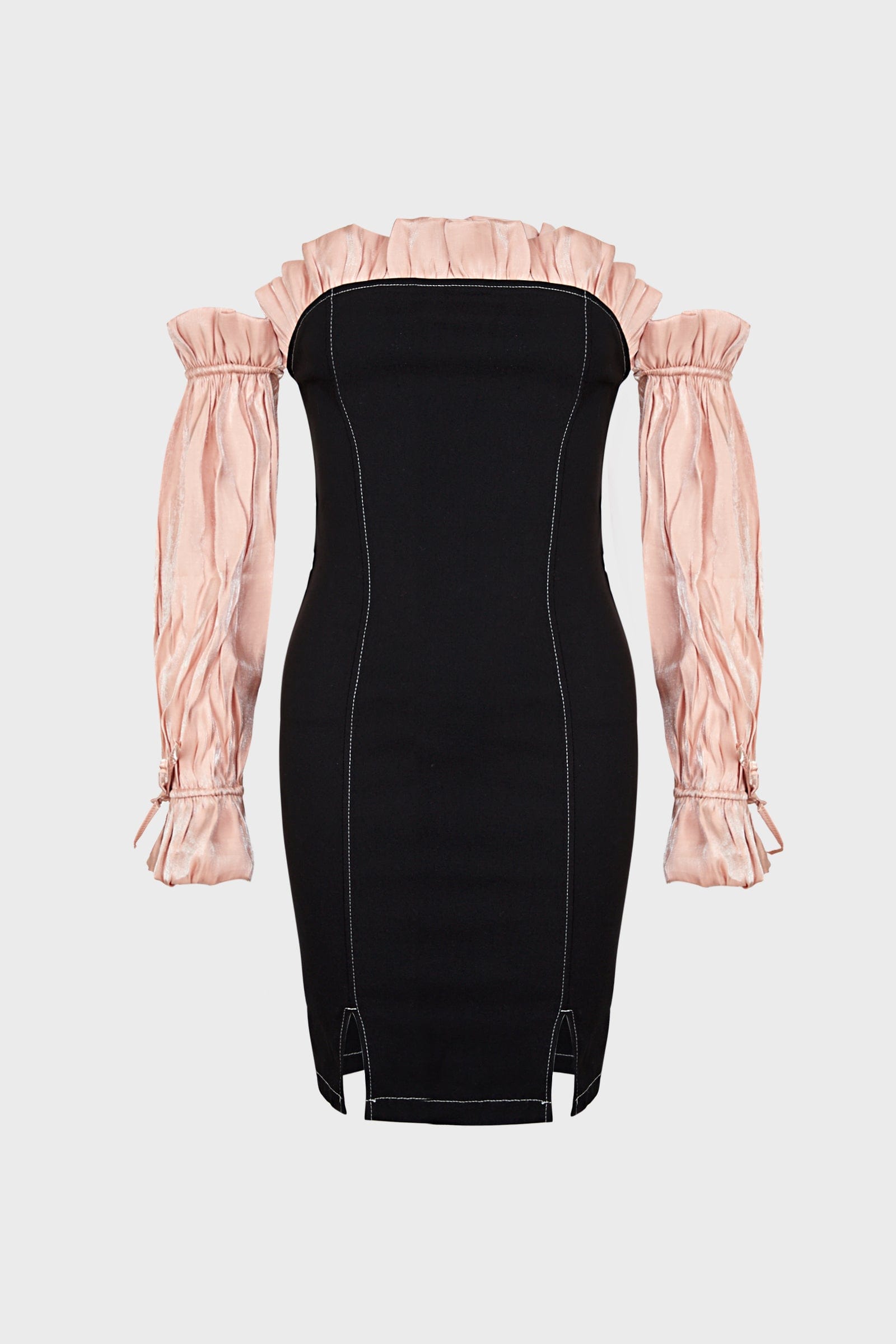 Zinnia Black Off-Shoulder Mini Dress