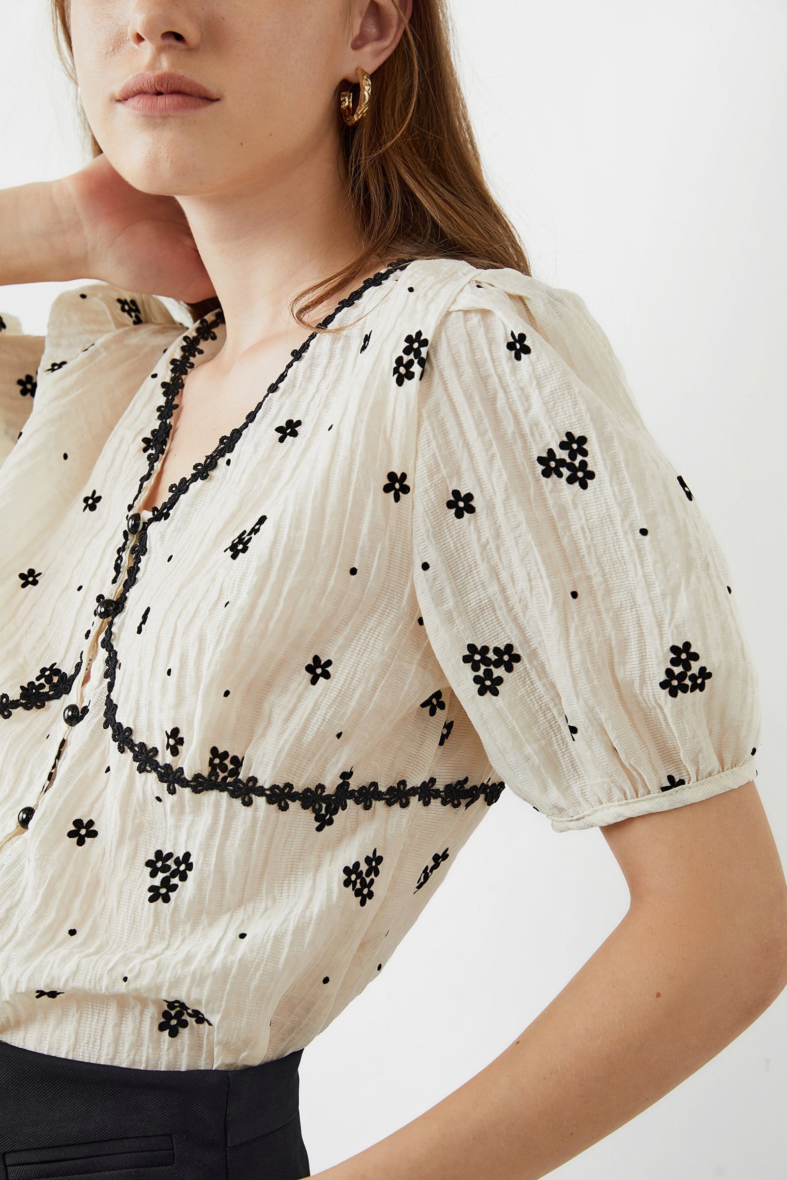 Lalit Beige Puff Sleeve Blouse