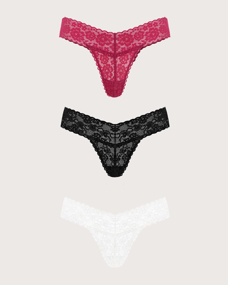 Soft Lace Cheeky Thong Underwear