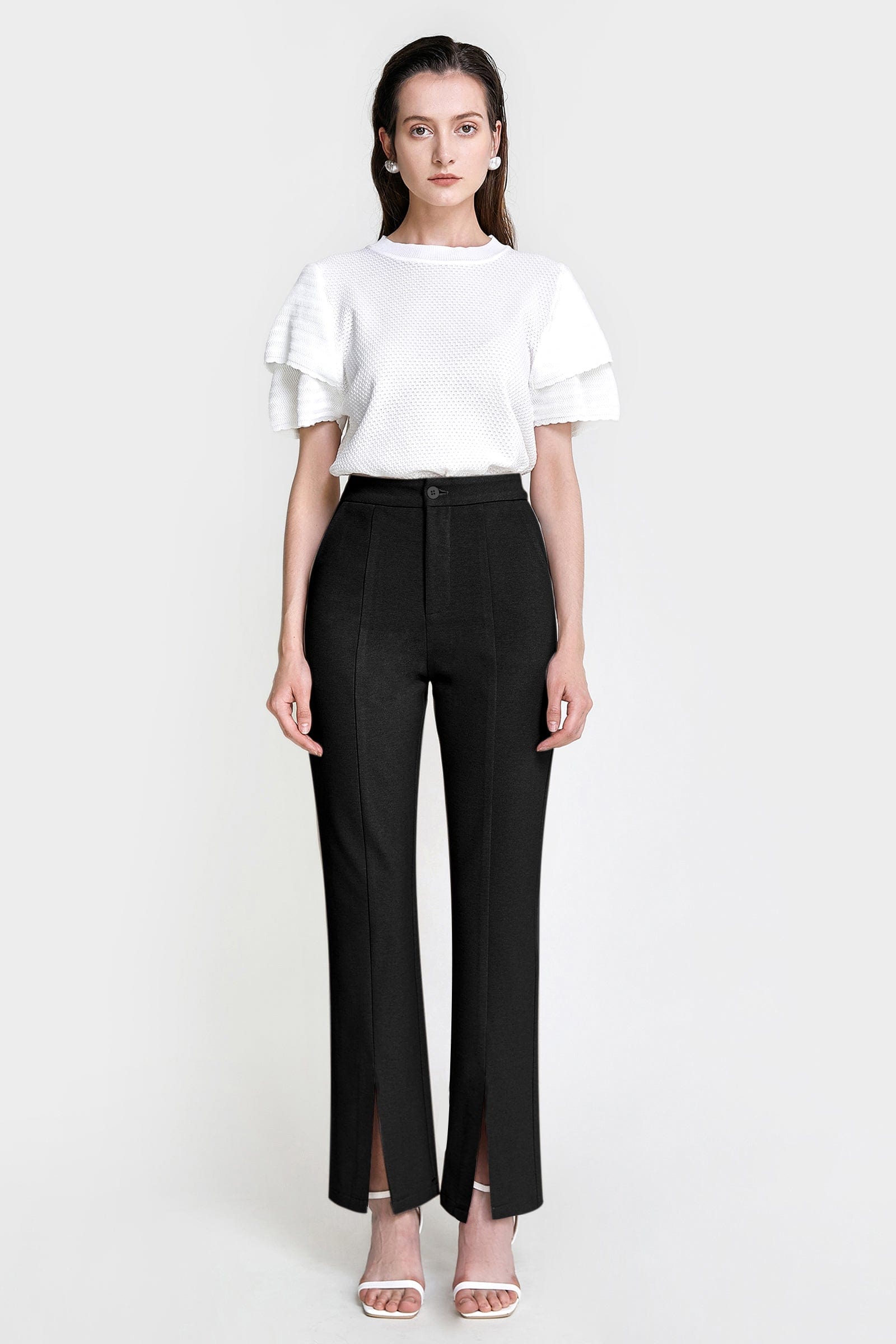 Ebrill Black Straight Leg Pants