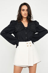 Brystol Beige Asymmetrical Skirt