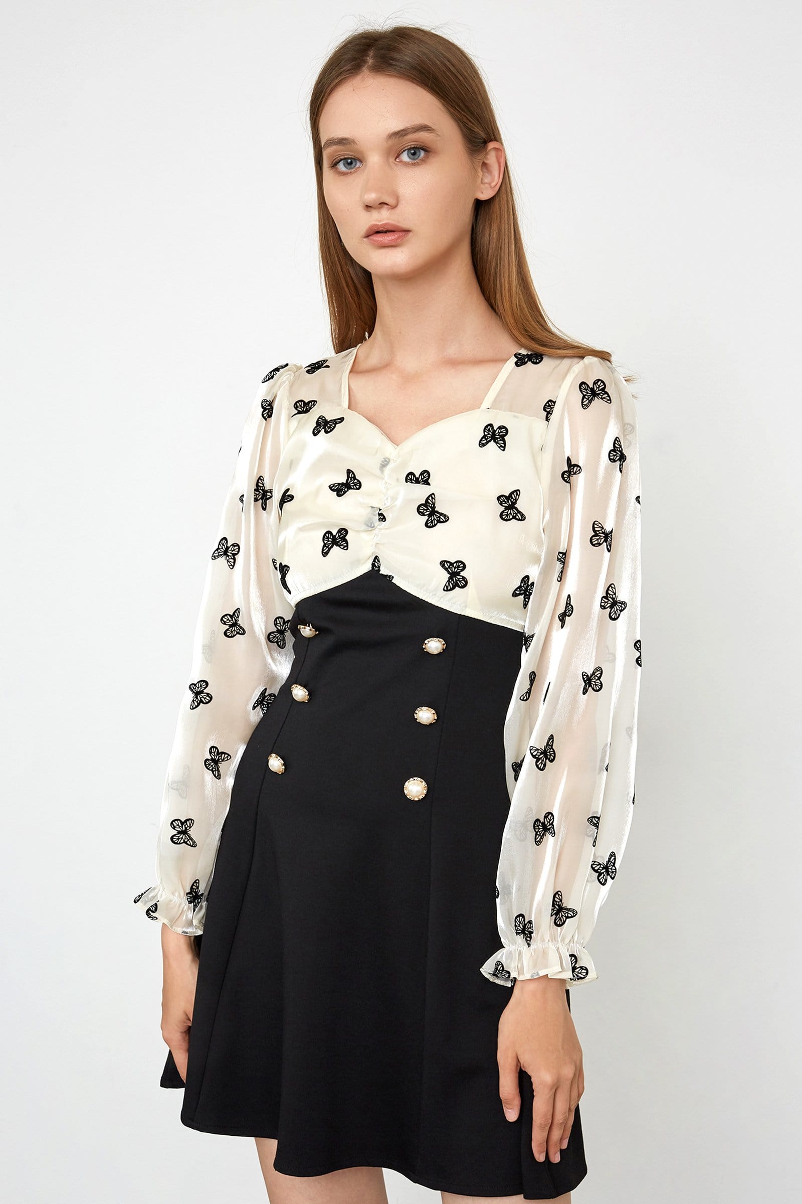 Rileigh Black A-Line Mini Dress