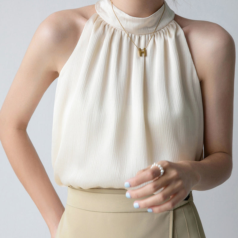 Halter Neck Suspender Sleeveless Vest.