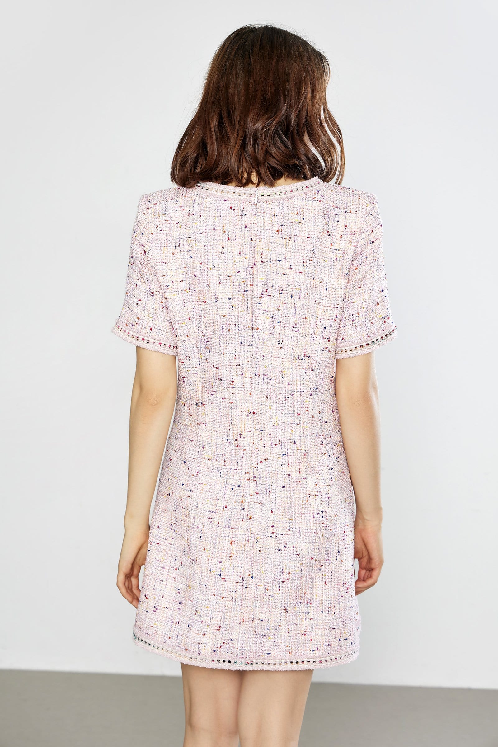 Librada Pink Button Short Sleeve Mini Dress