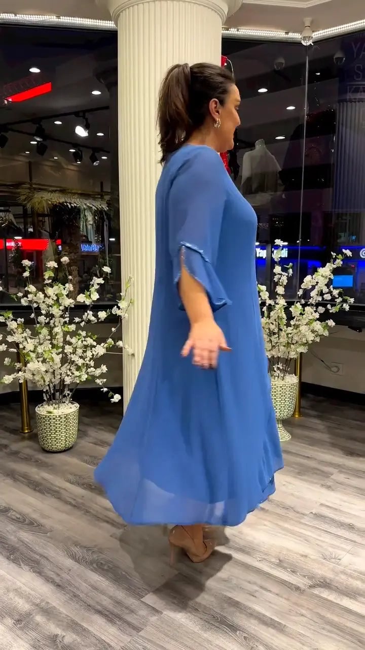 chiffon solid color loose dress