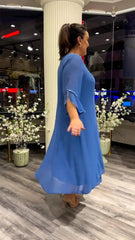 chiffon solid color loose dress