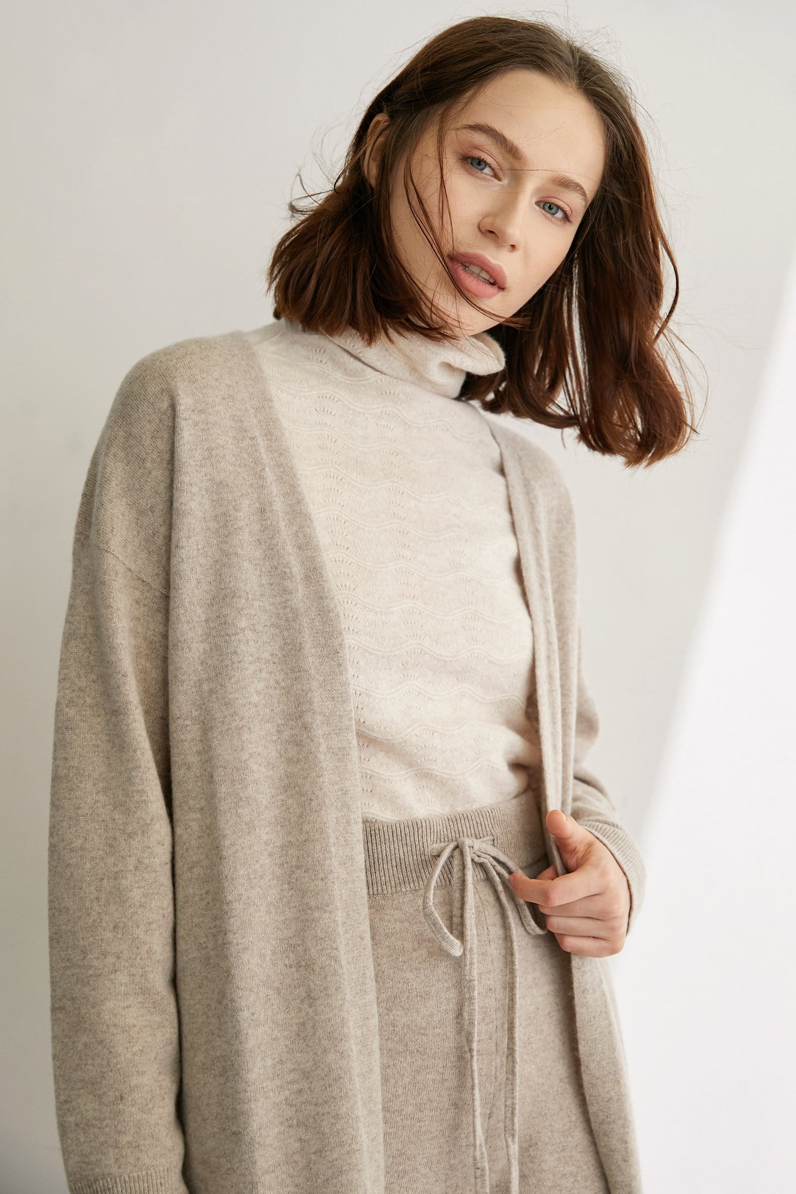 Herman Wheat Premium Wool Longline Cardigan