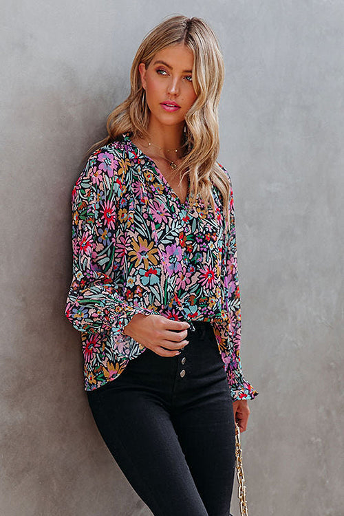 Bring Your Love Print Long Sleeve Top