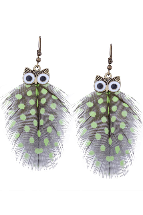 Owl Feather Cute Earrings