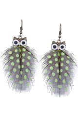 Owl Feather Cute Earrings