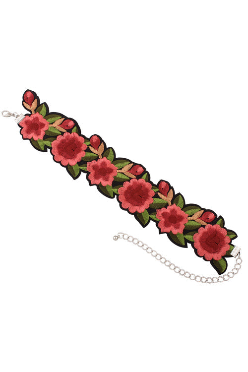 Floral Embroidered Choker