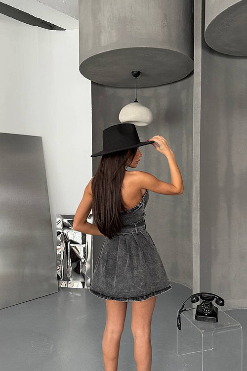 Sweet Looking Light Wash Denim Mini Dress - 2 Colors