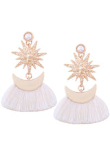 Tassel Crescent Shining Earrings