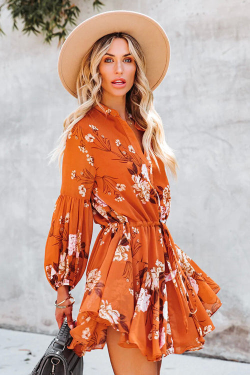 Love Of Romance Floral Print Ruffle Mini Dress - 5 Colors