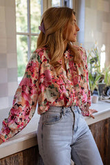 Always With Love Floral Print Long Sleeve Top