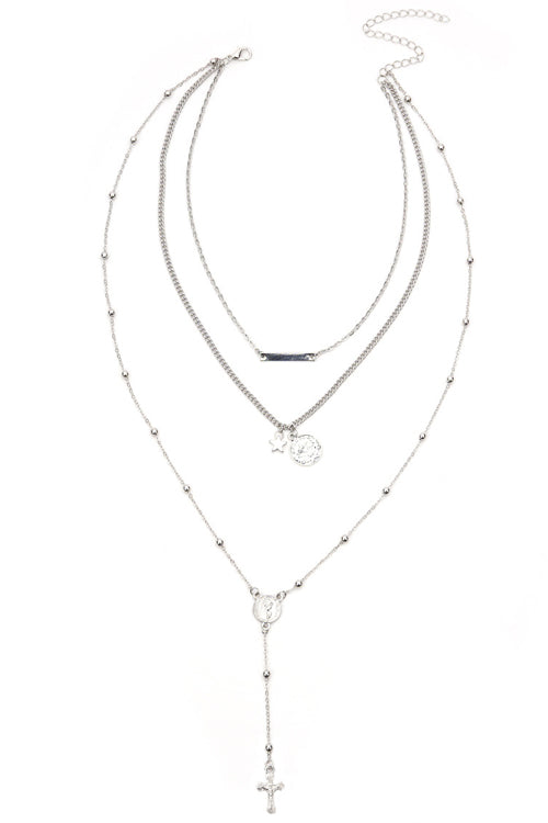 Cross Layer Chain Necklace