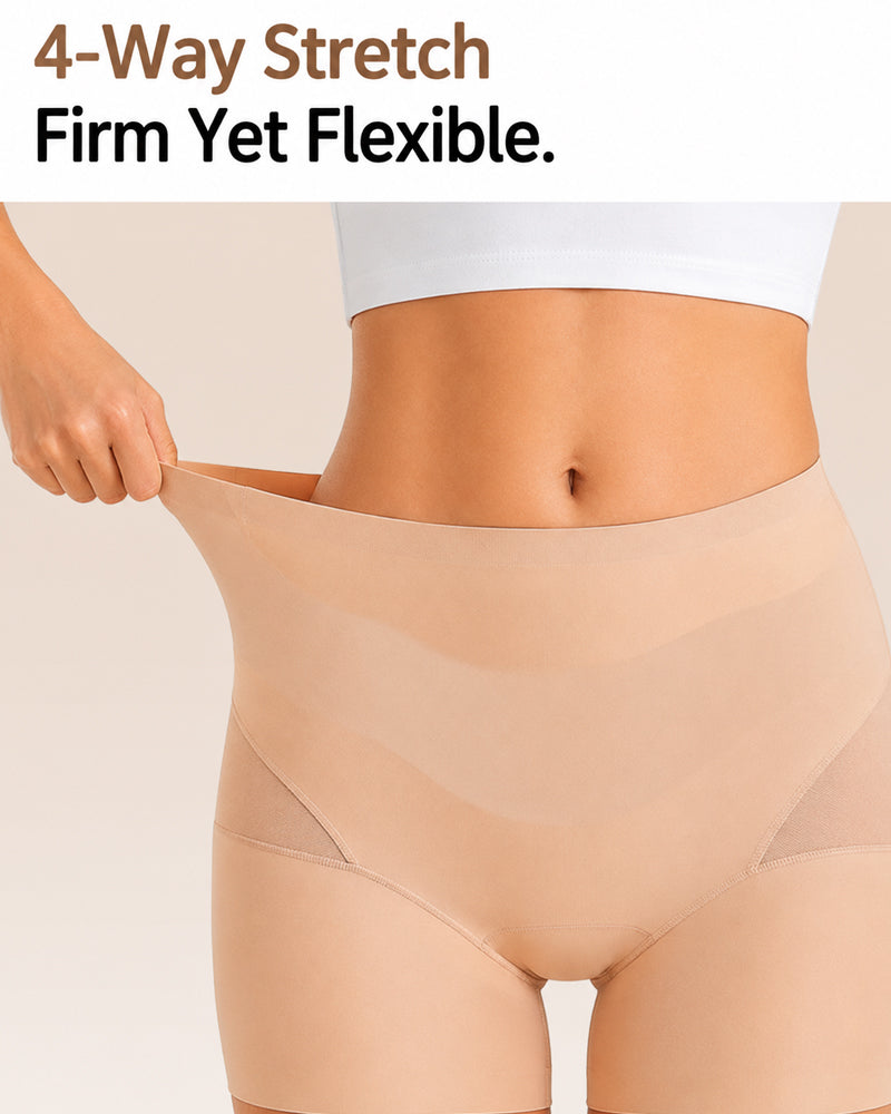 2-Pack High Waist Tummy Control Seamless Breathable Mesh Shaping Shorts