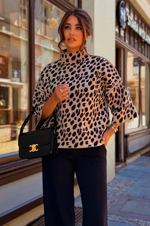 Snuggly Days Leopard Mock Neck Sweater - 3 Colors