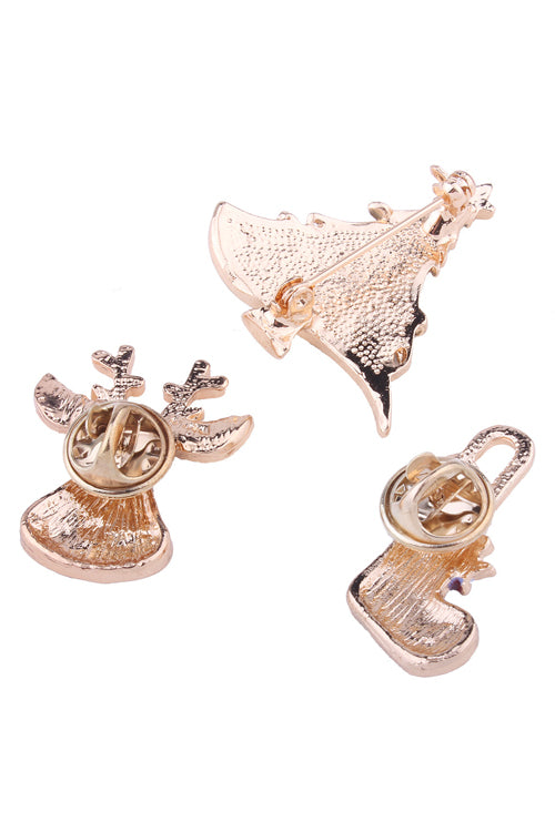 Christmas Tree Triple Brooch