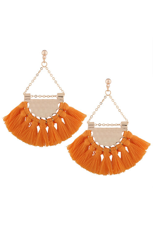 Metallic Tassel Sector Earrings