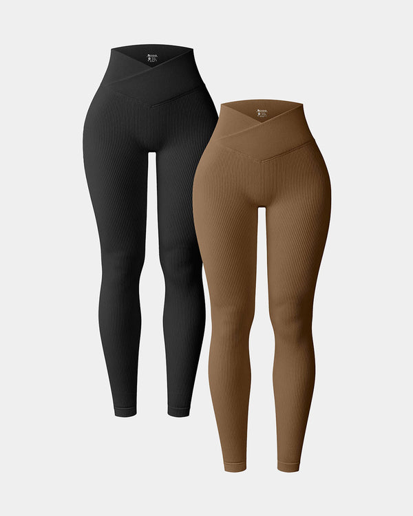 High Waist Cross Over Leggings2 Pieces