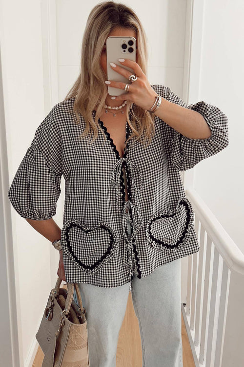 Perfectly You Tie-Front Gingham Top - 10 Colors