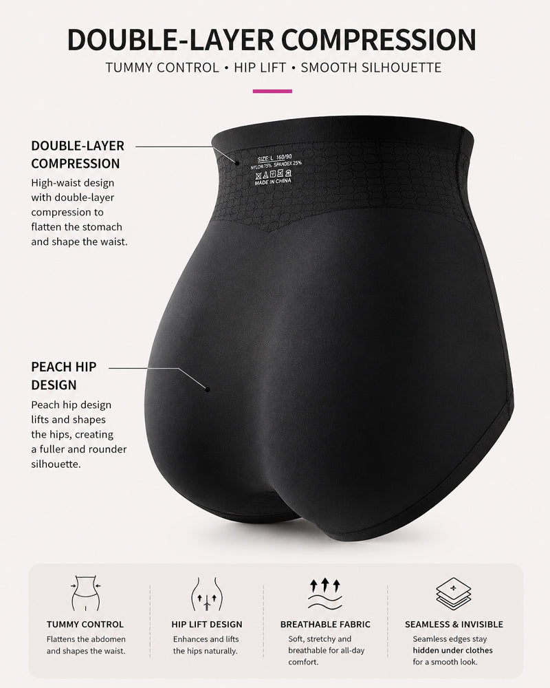 2-Pack Seamless Tummy Control Adjustable Hook-Up Shaping Panties