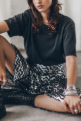 Fashionable Babe Irregular Cut Midi Skirt