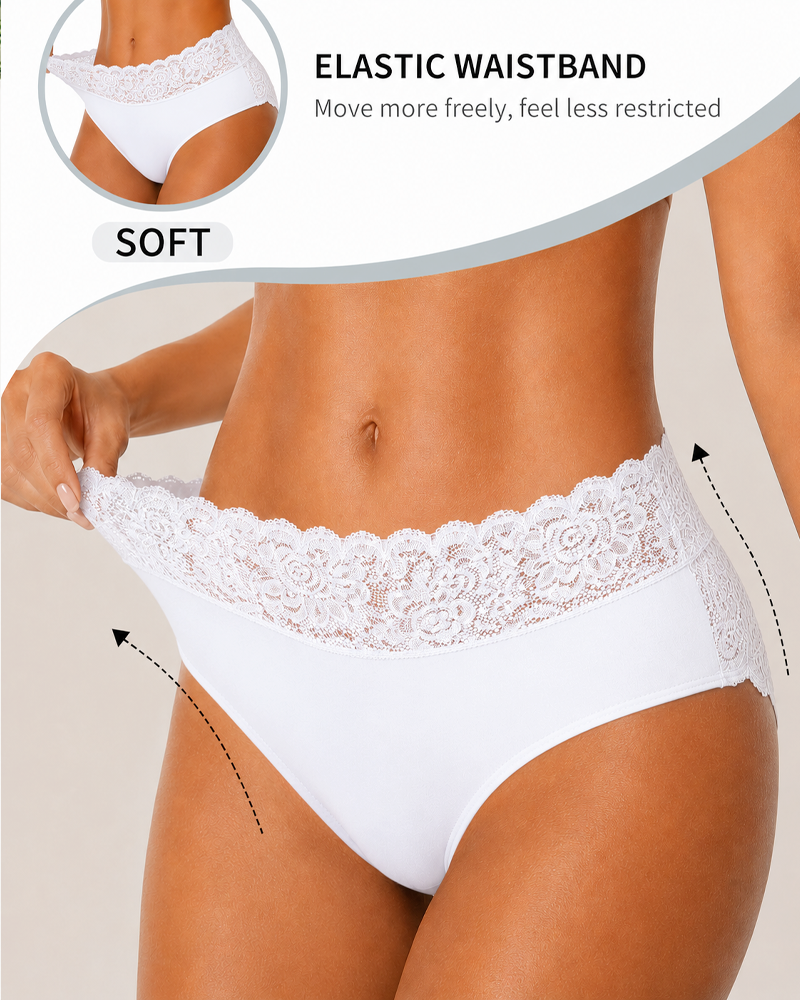 5-Pack Floral Lace High Elasticity Breathable Briefs