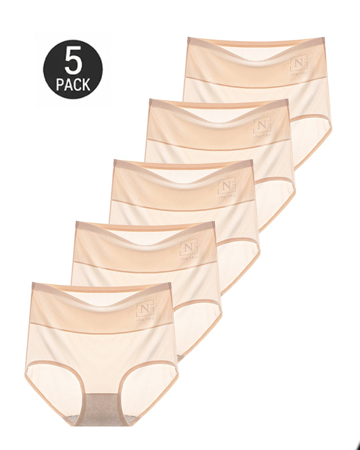 5-Pack High Waist Ice Silk Seamless Breathable Briefs