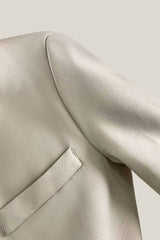 Linen Single-Breasted Peak Lapels Blazer
